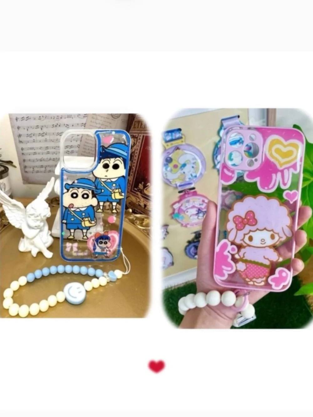 iPhone 12promax cartoon Case.Handmade cute case with free gift beads chain